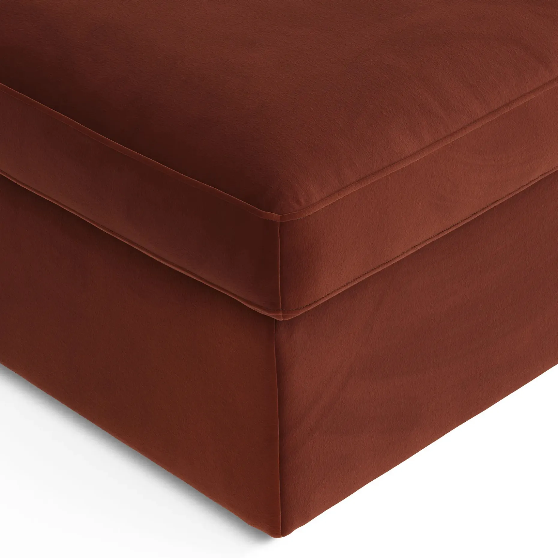 Lenae 33" Velvet Ottoman - Hale Rust