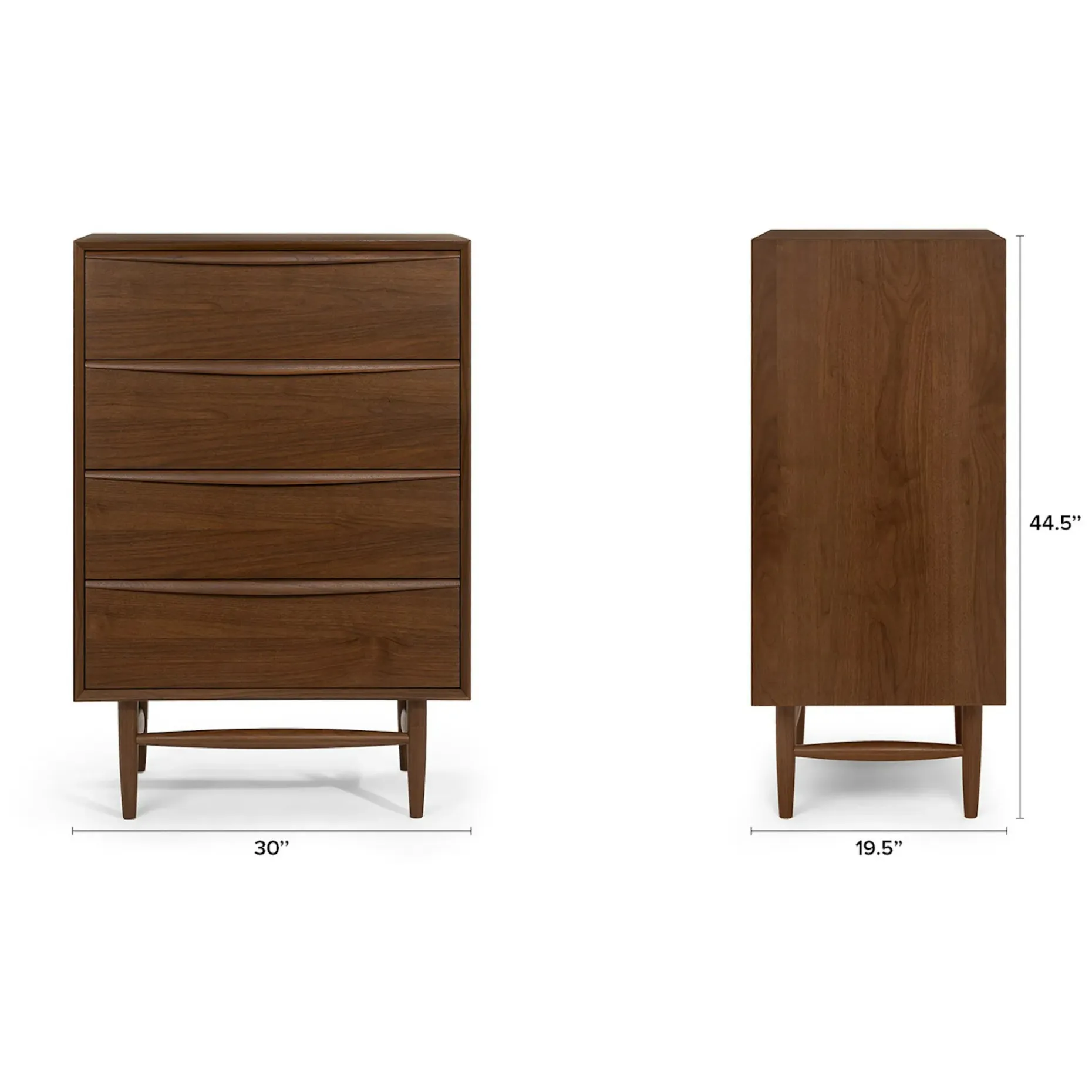 Lenia 4-Drawer Chest - Walnut