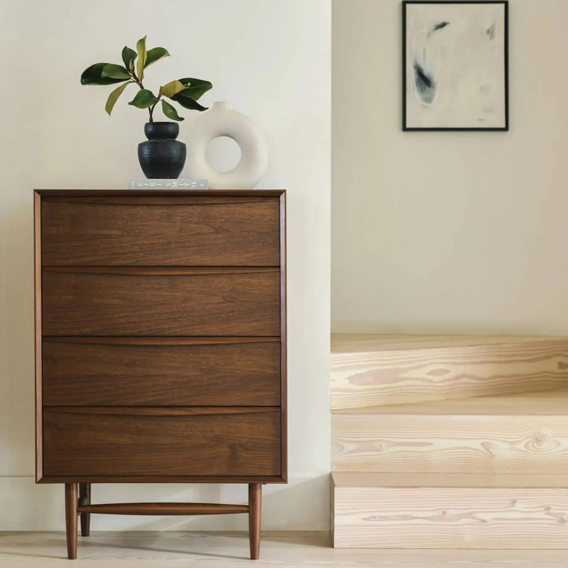 Lenia 4-Drawer Chest - Walnut