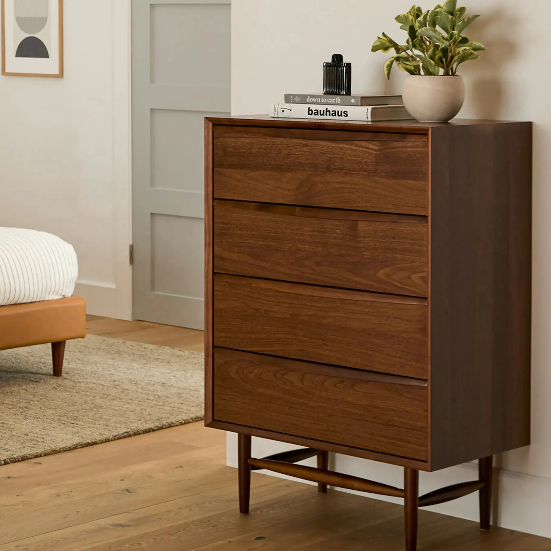 Lenia 4-Drawer Chest - Walnut