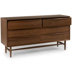 Lenia 6-Drawer Double Dresser - Walnut