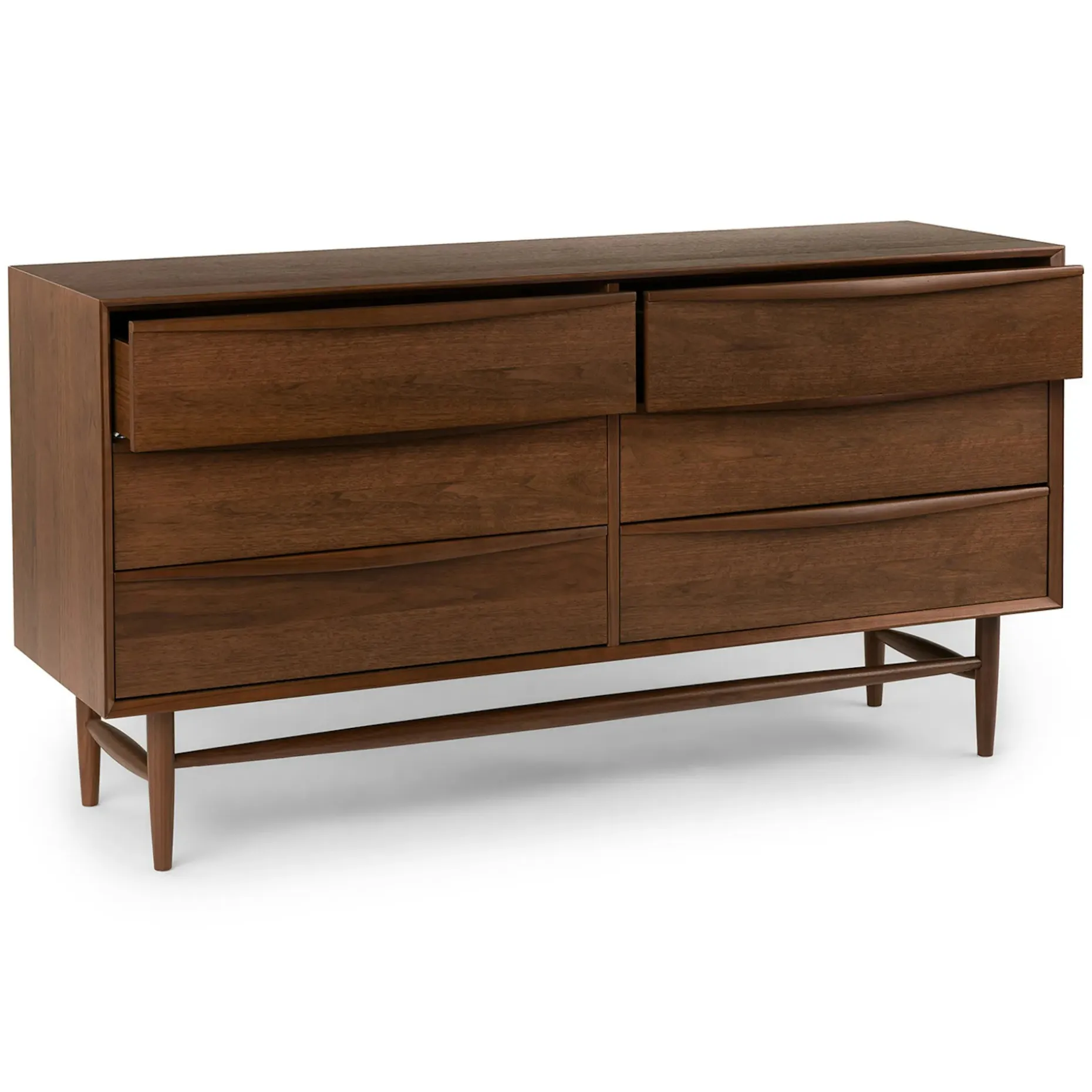 Lenia 6-Drawer Double Dresser - Walnut