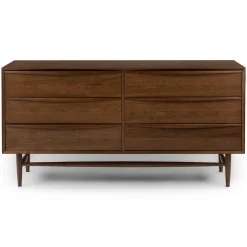 Lenia 6-Drawer Double Dresser - Walnut