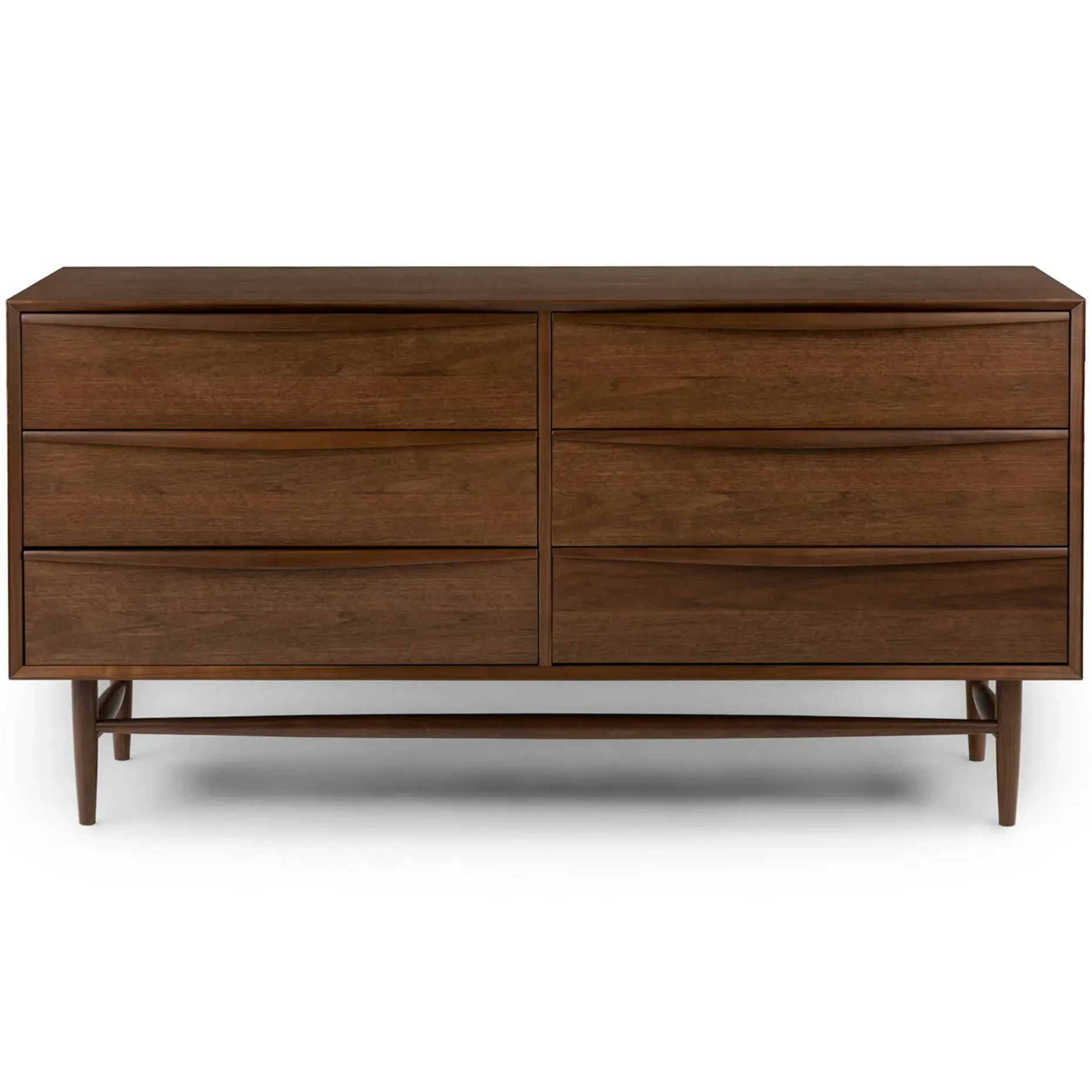 Lenia 6-Drawer Double Dresser - Walnut