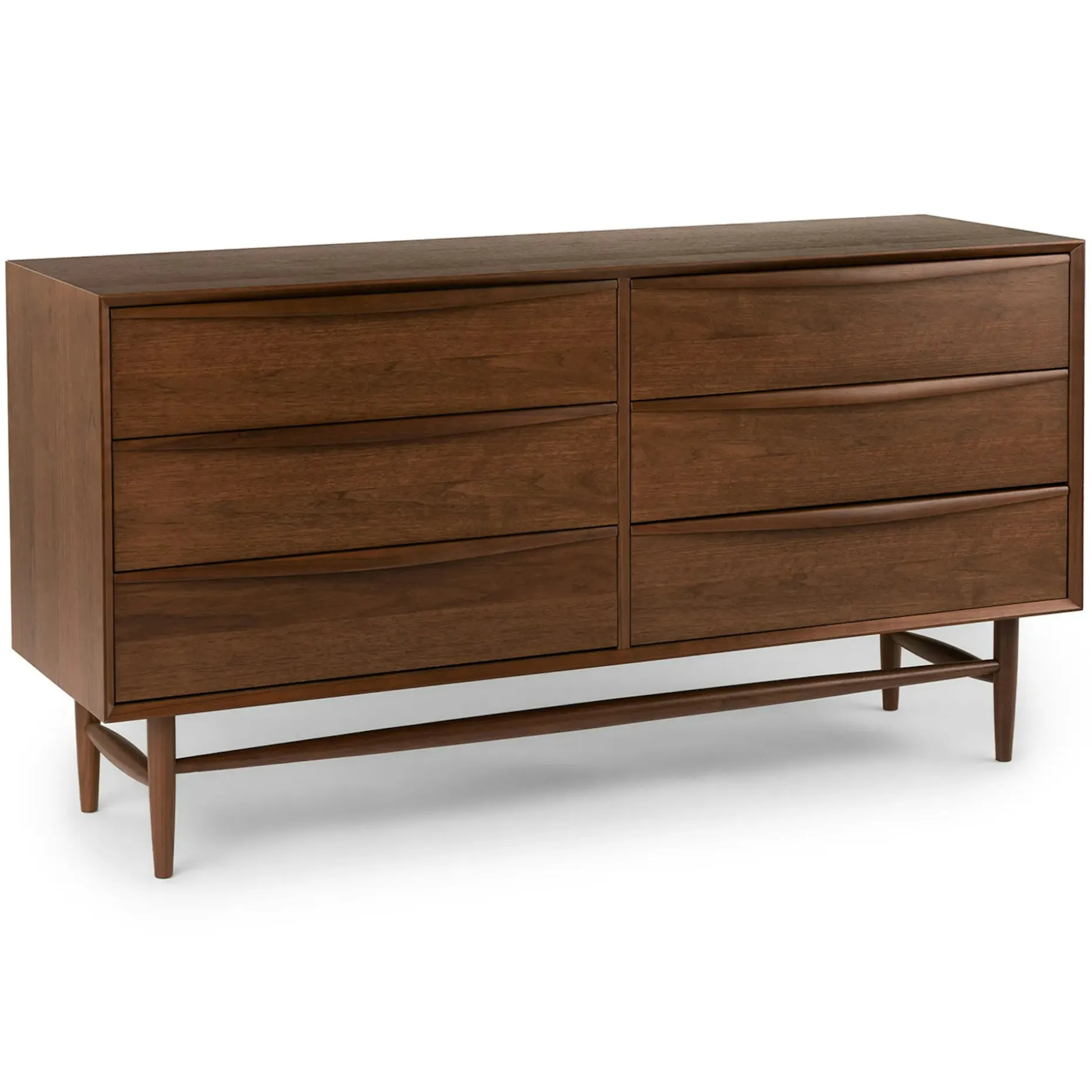 Lenia 6-Drawer Double Dresser - Walnut
