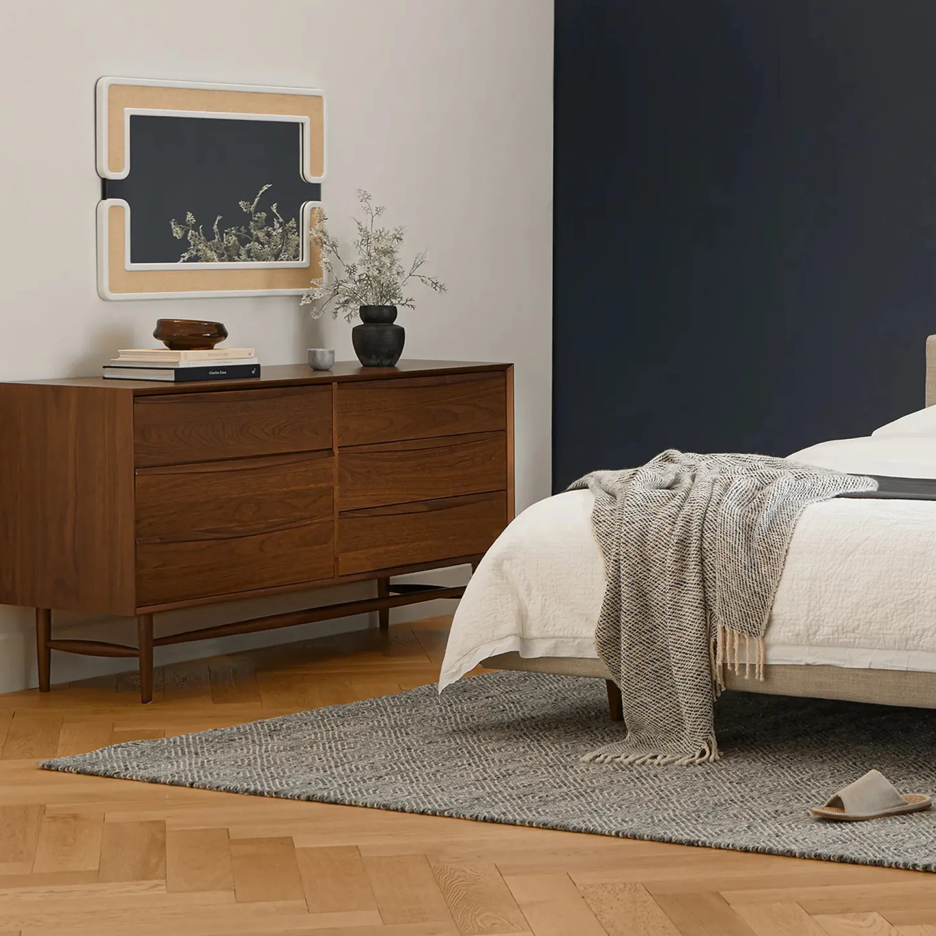 Lenia 6-Drawer Double Dresser - Walnut