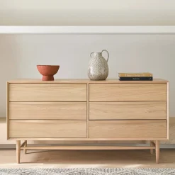 Lenia 6-Drawer Double Dresser - White Oak