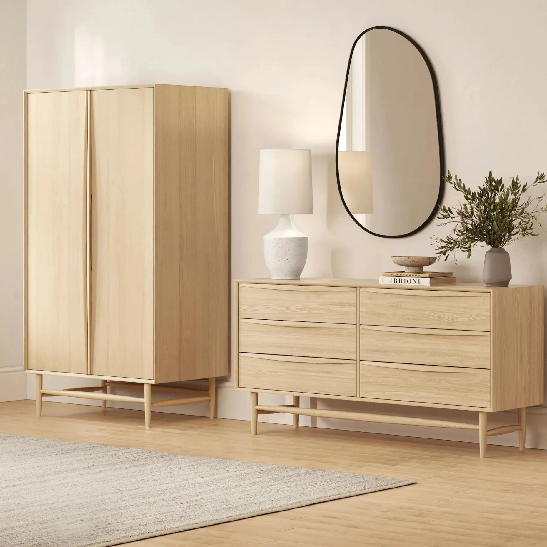 Lenia 6-Drawer Double Dresser - White Oak
