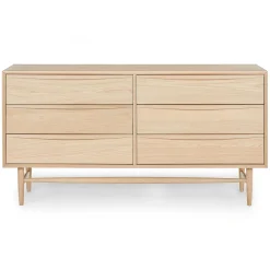 Lenia 6-Drawer Double Dresser - White Oak