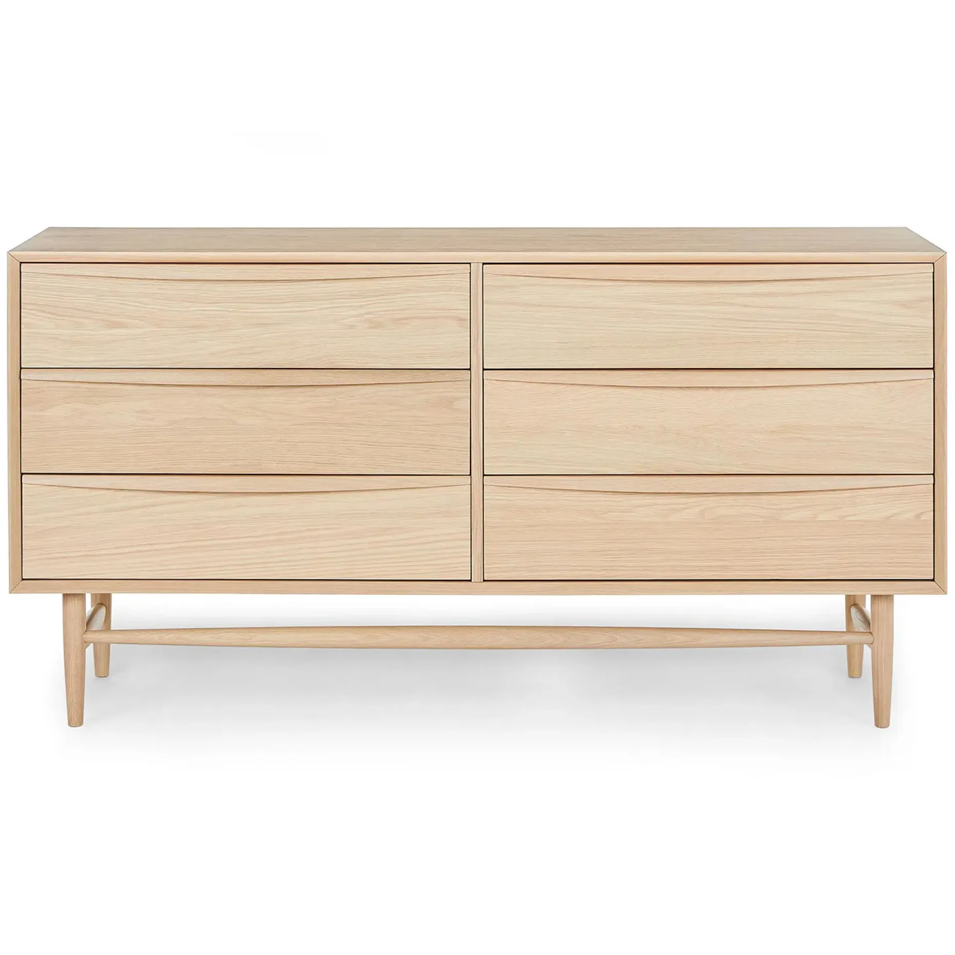 Lenia 6-Drawer Double Dresser - White Oak