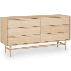 Lenia 6-Drawer Double Dresser - White Oak