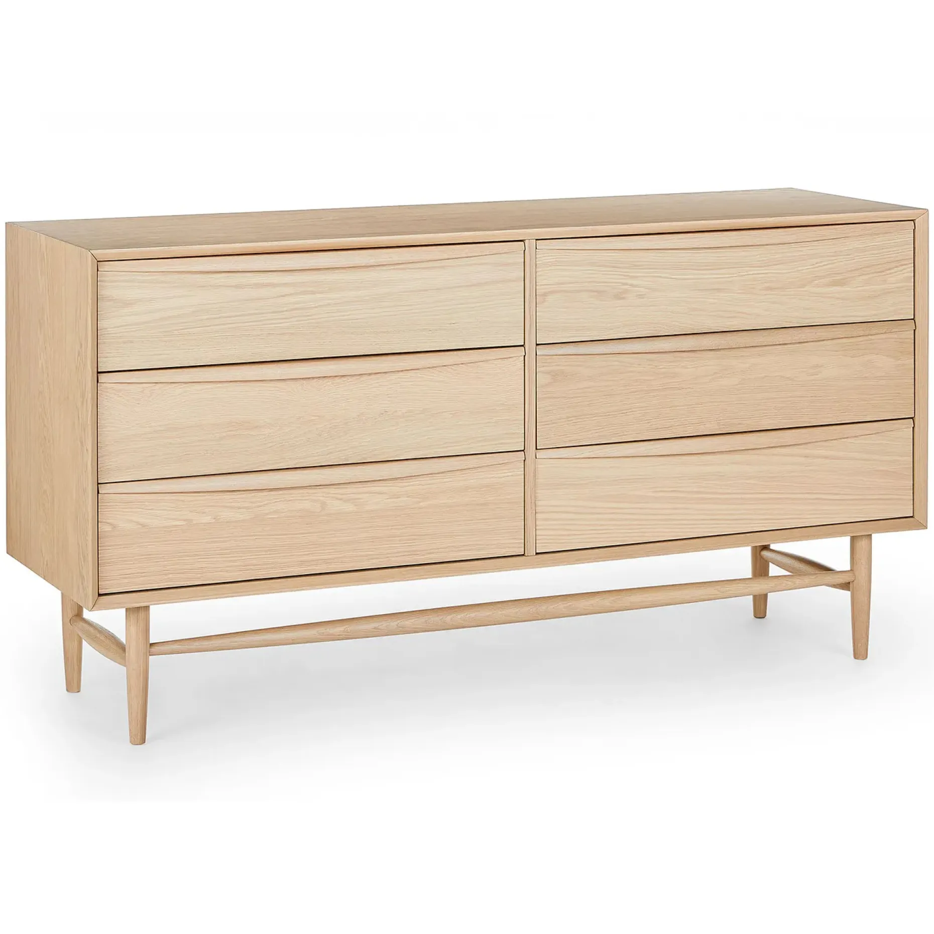 Lenia 6-Drawer Double Dresser - White Oak