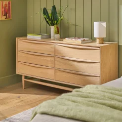 Lenia 6-Drawer Double Dresser - White Oak