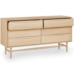Lenia 6-Drawer Double Dresser - White Oak