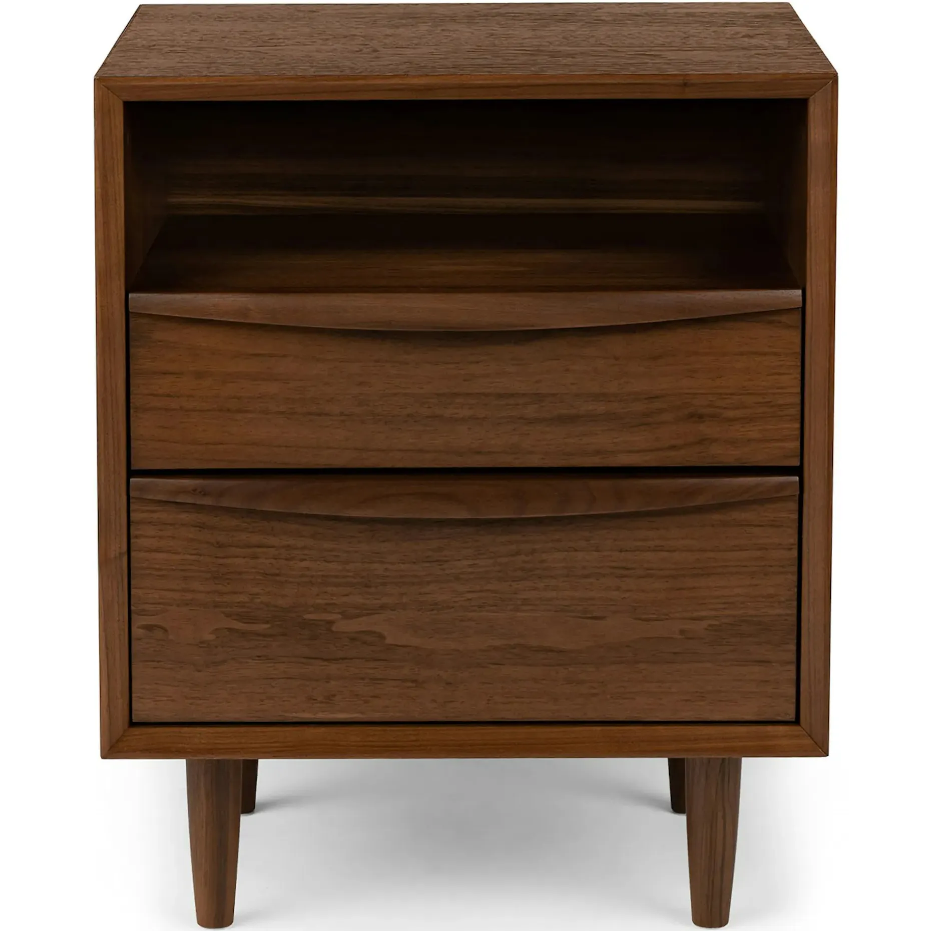 Lenia 2-Drawer Nightstand - Walnut