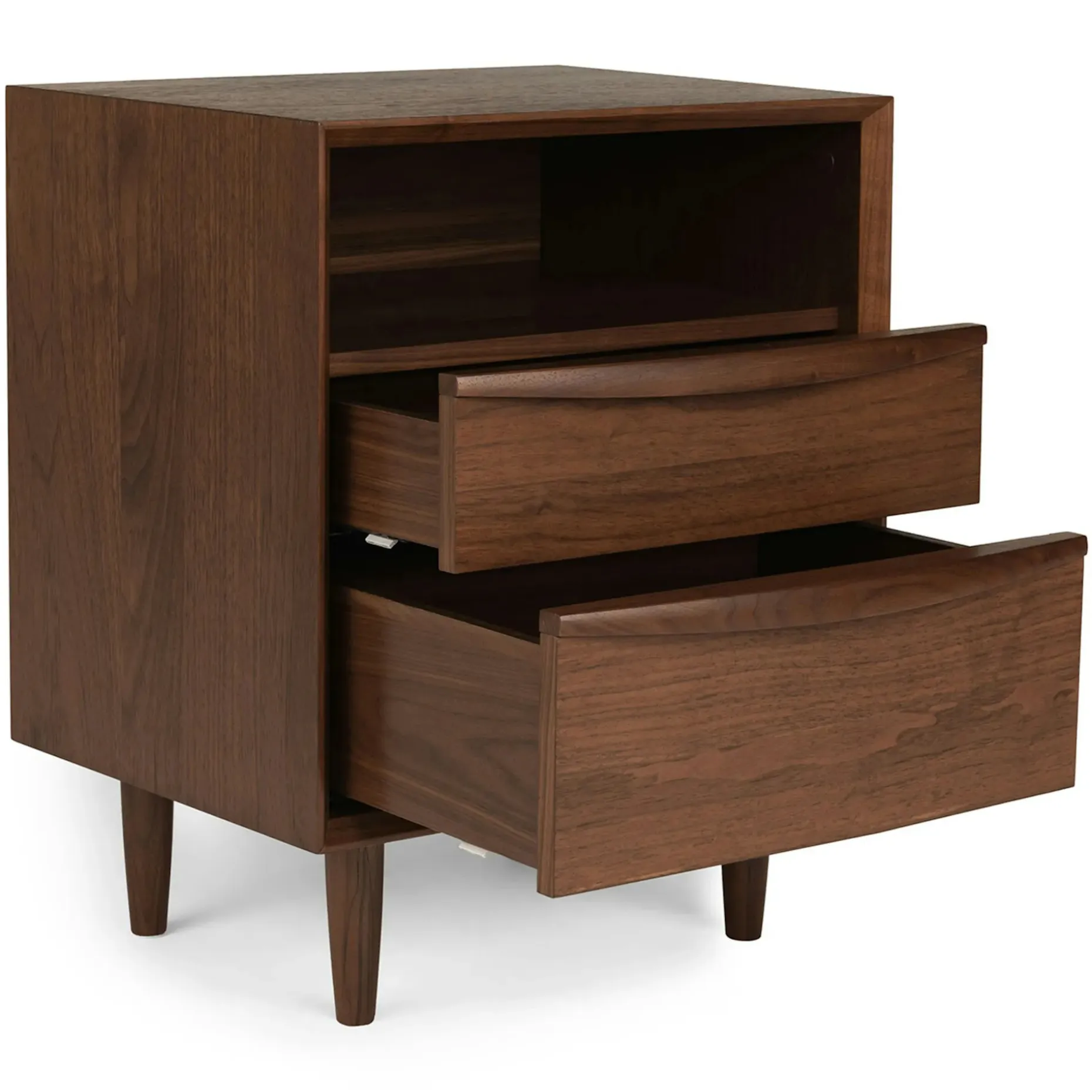 Lenia 2-Drawer Nightstand - Walnut