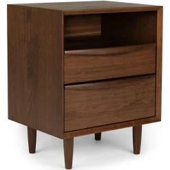 Lenia 2-Drawer Nightstand - Walnut