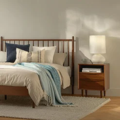 Lenia 2-Drawer Nightstand - Walnut
