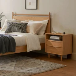 Lenia 2-Drawer Nightstand - White Oak