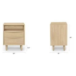 Lenia 2-Drawer Nightstand - White Oak