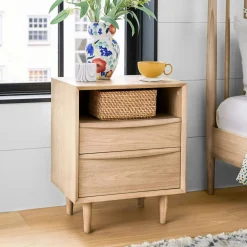 Lenia 2-Drawer Nightstand - White Oak