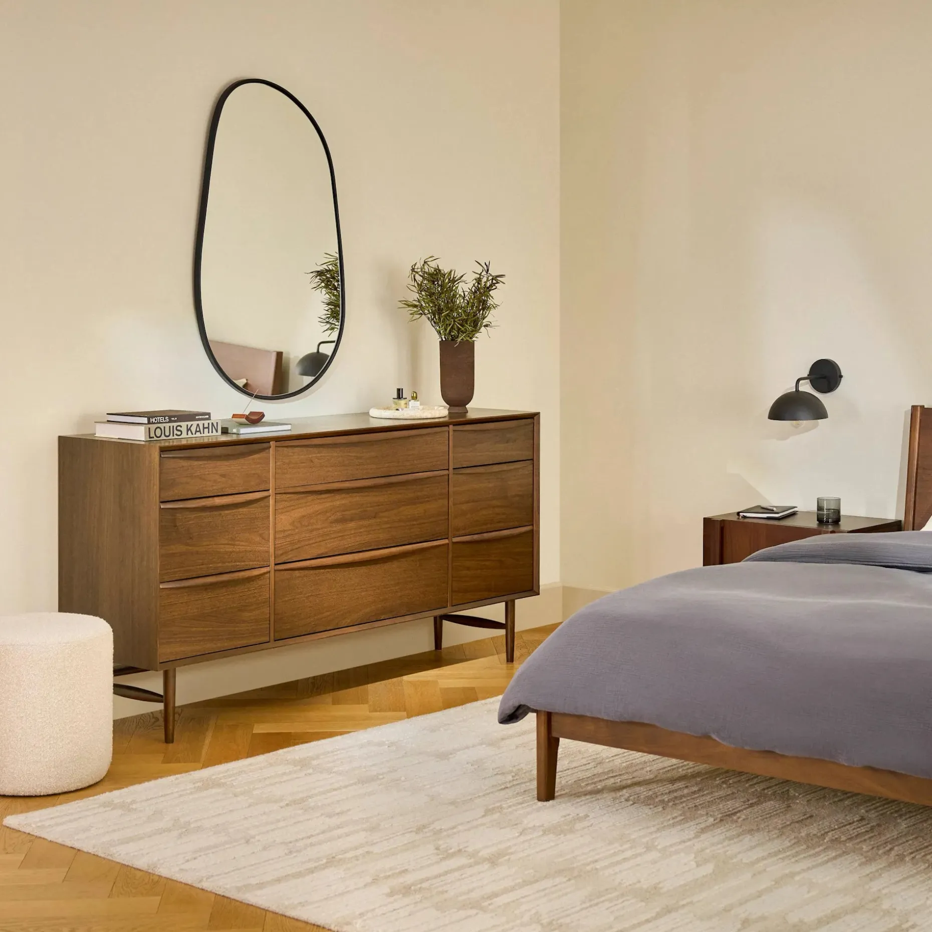 Lenia 9-Drawer Triple Dresser - Walnut