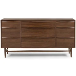 Lenia 9-Drawer Triple Dresser - Walnut