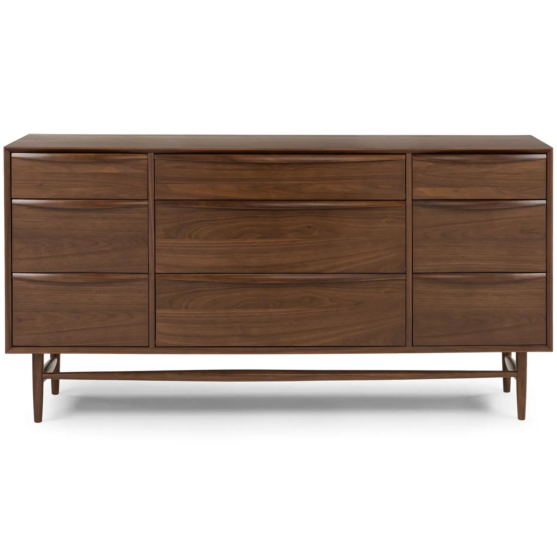 Lenia 9-Drawer Triple Dresser - Walnut