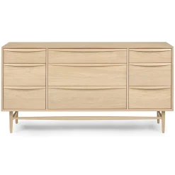 Lenia 9-Drawer Triple Dresser - White Oak
