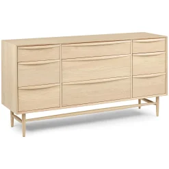 Lenia 9-Drawer Triple Dresser - White Oak