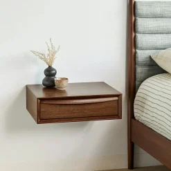 Lenia Floating Nightstand - Walnut