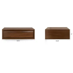 Lenia Floating Nightstand - Walnut