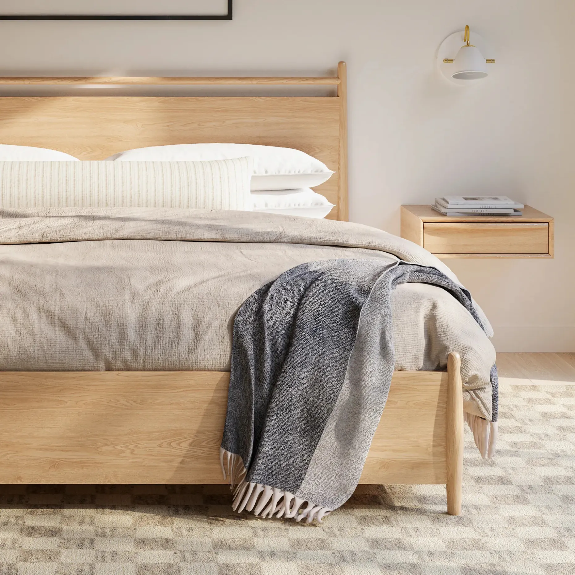 Lenia Floating Nightstand - White Oak