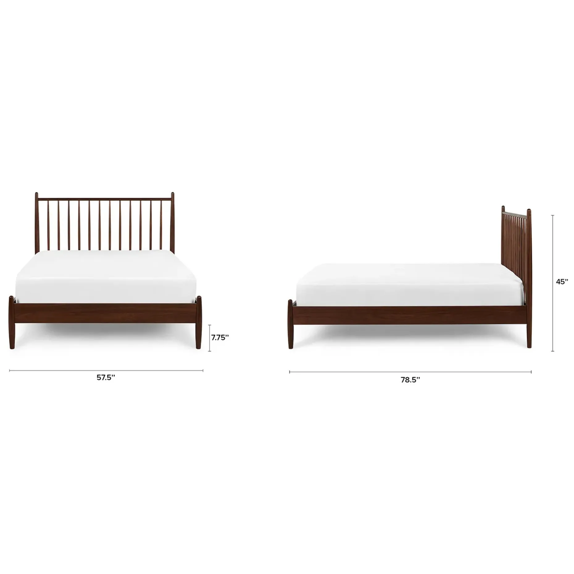 Lenia Full Bed - Walnut
