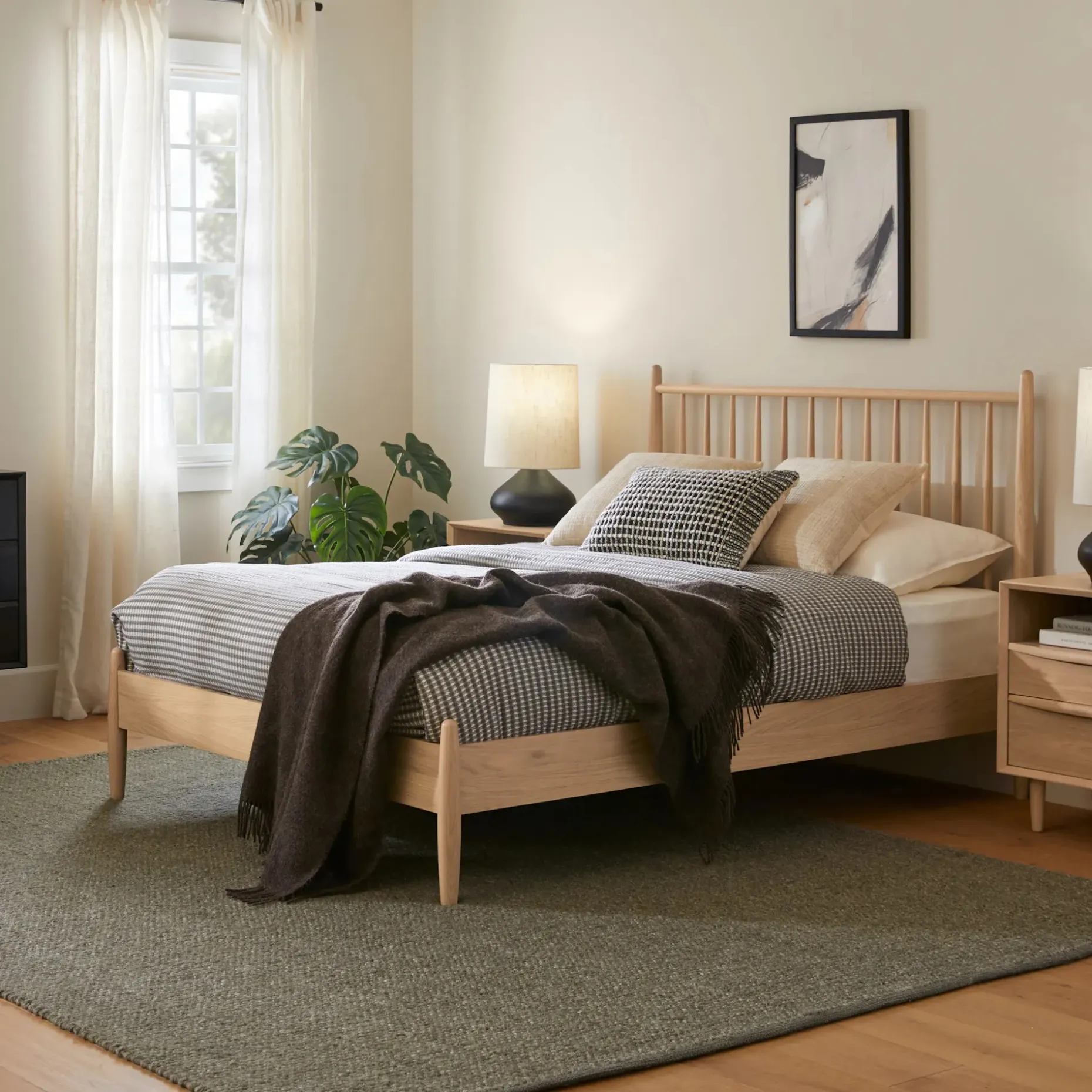 Lenia Full Bed - White Oak