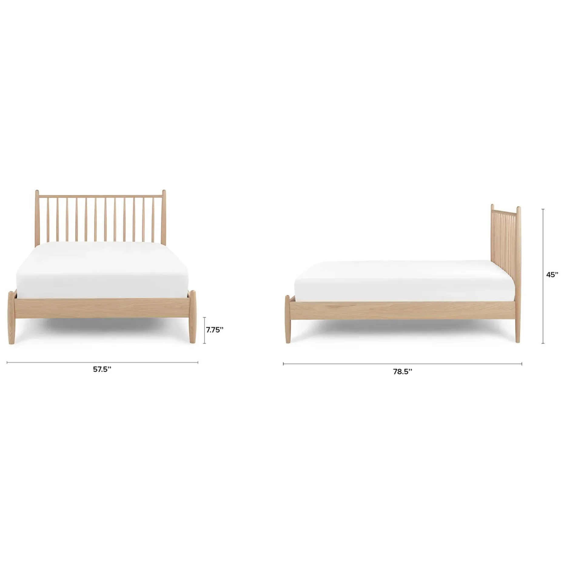 Lenia Full Bed - White Oak