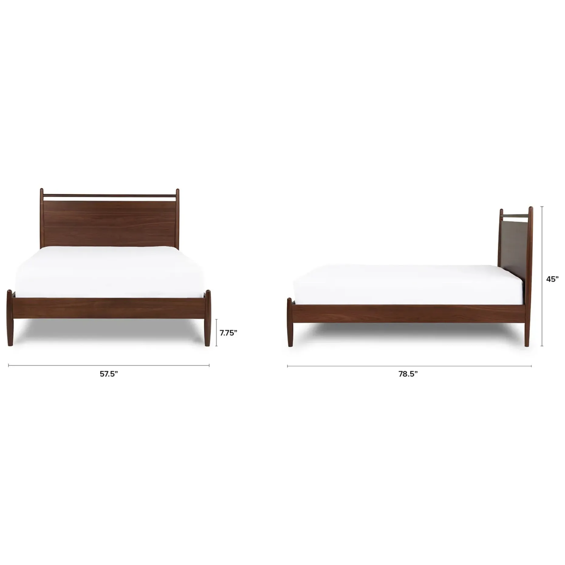 Lenia Full Panel Bed - Walnut