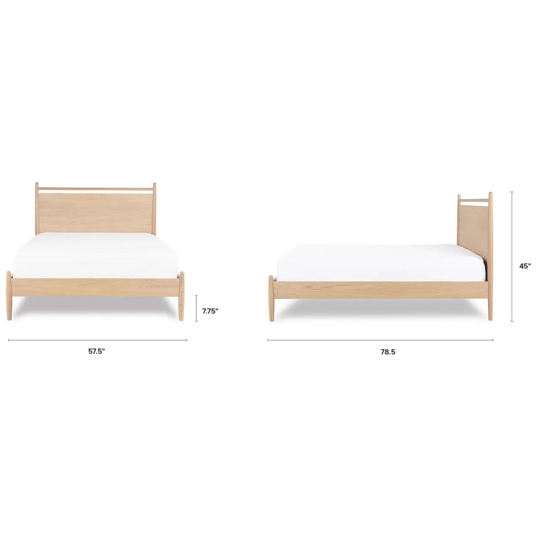 Lenia Full Panel Bed - White Oak