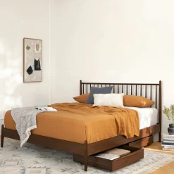 Lenia King Bed - Walnut