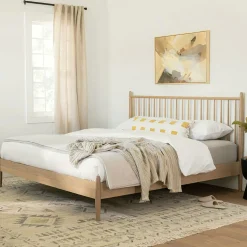 Lenia King Bed - White Oak