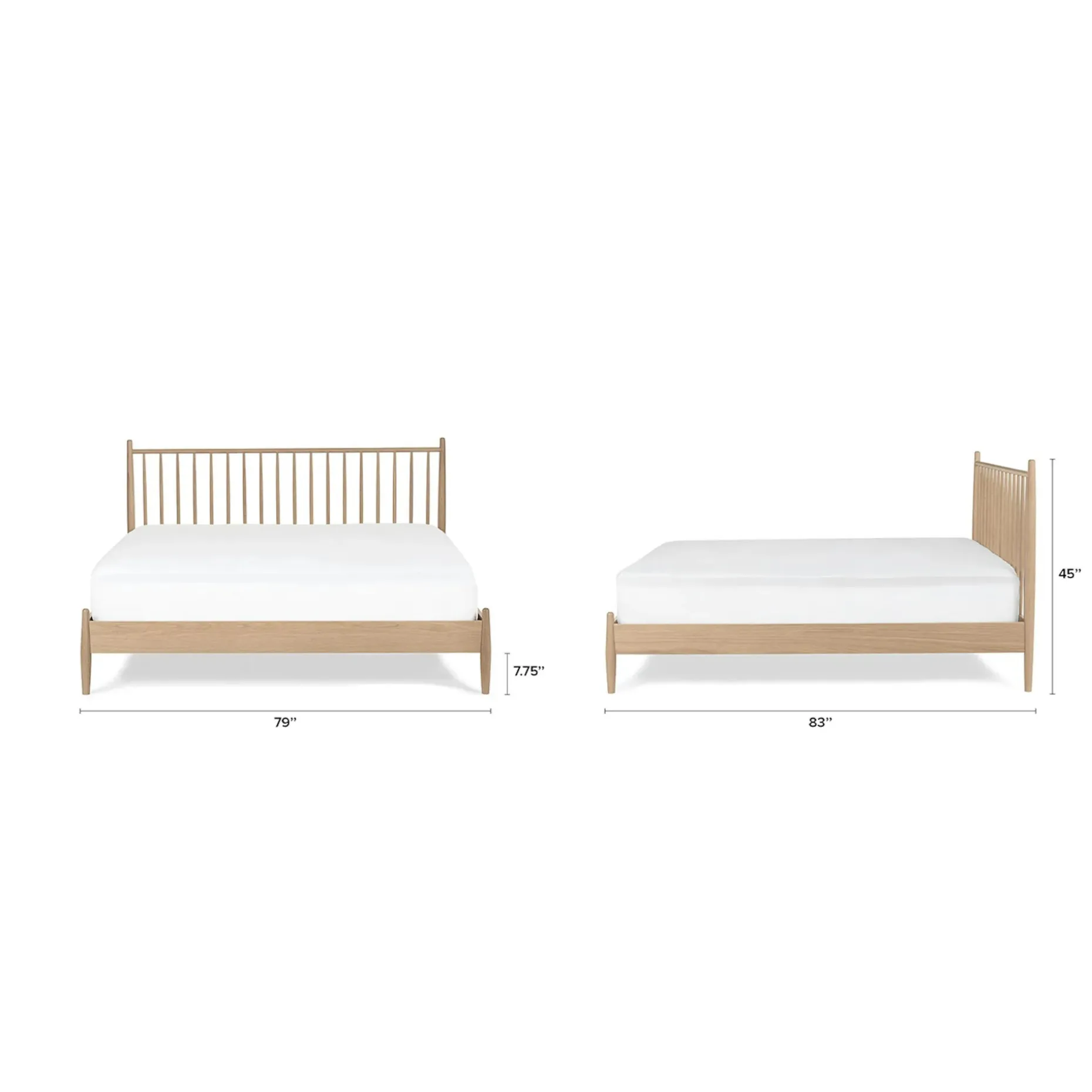 Lenia King Bed - White Oak