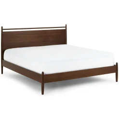 Lenia King Panel Bed - Walnut