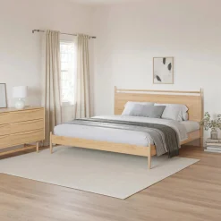 Lenia King Panel Bed - Walnut