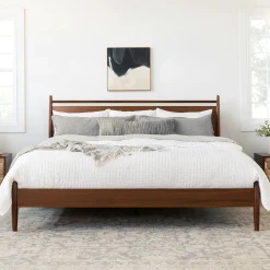 Lenia King Panel Bed - Walnut