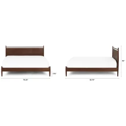 Lenia King Panel Bed - Walnut