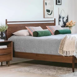 Lenia King Panel Bed - Walnut
