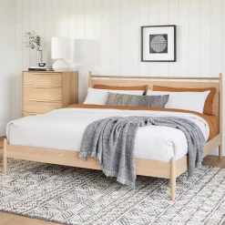 Lenia King Panel Bed - White Oak