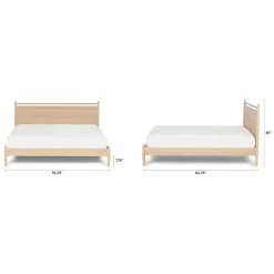 Lenia King Panel Bed - White Oak