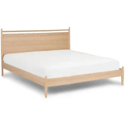 Lenia King Panel Bed - White Oak
