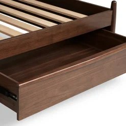 Lenia King Panel Storage Bed - Walnut